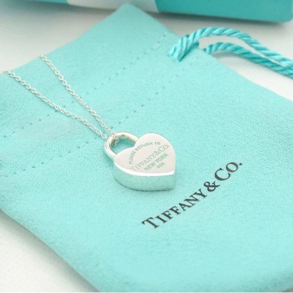 Tiffany & Co. Return to Tiffany Heart Lock Pendant Necklace Sterling Silver 925 - Picture 2 of 9